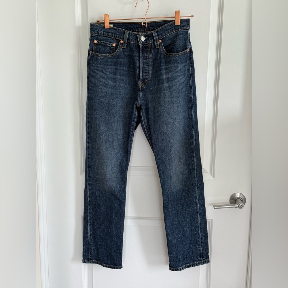 Levi's Dark Blue Straight Fit Mom Jeans